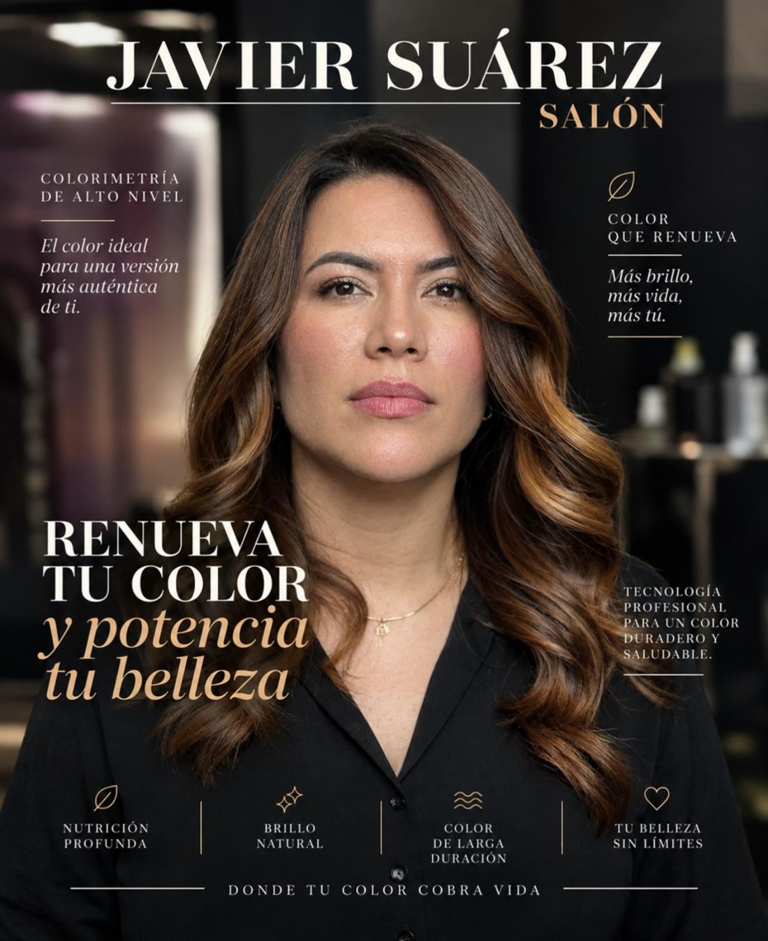 Portada: clienta con castaño y reflejos cobre